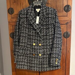 Anthropologie Black and White Tweed Blazer